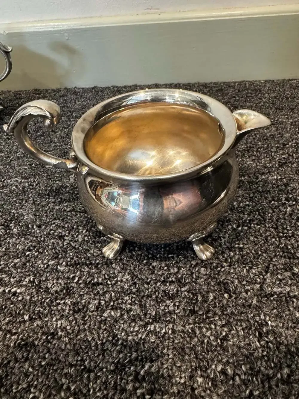 4 Pc~EPCA~Bristol~Silverplate by Poole~#110~Large Covered Sugar, Creamer & base